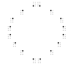 circle. raised dots in the shape of a circle.