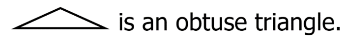 triangle within a sentence. shape image to represent the sentence. triangle is an obtuse triangle.